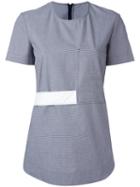 Cédric Charlier Band Detail T-shirt, Women's, Size: 42, Blue, Cotton