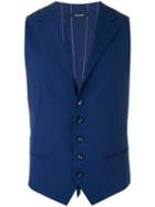 Tagliatore - Buttoned Waistcoat - Men - Silk/wool - 48, Blue, Silk/wool