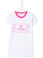 Fendi Kids Contrast Logo T-shirt - White