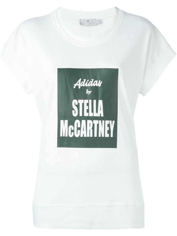 Adidas By Stella Mccartney Logo Print T-shirt, Women's, Size: Small, White, Cotton/modal/spandex/elastane