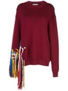 Oscar De La Renta Fringe Embellished Jumper - Red