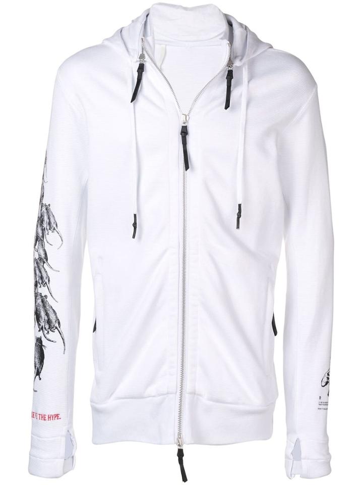 Boris Bidjan Rat Print Embroidered Hoodie - White