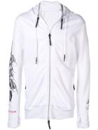 Boris Bidjan Rat Print Embroidered Hoodie - White