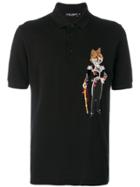 Dolce & Gabbana Fox Colonel Patch Polo Shirt - Black