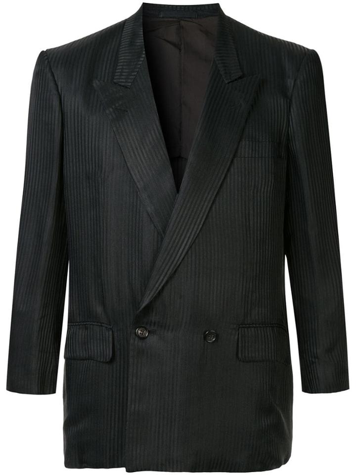 Comme Des Garçons Pre-owned Pinstriped Blazer - Black