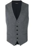 Tagliatore Weave Waistcoat, Men's, Size: 48, Blue, Cotton