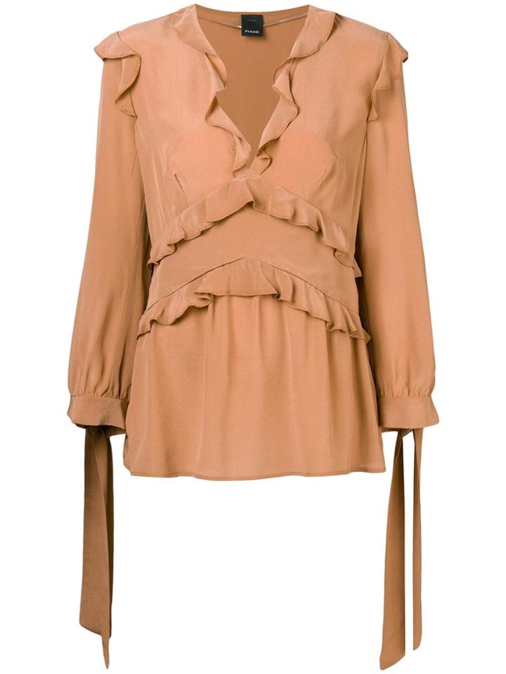Pinko Ruffled Blouse - Brown