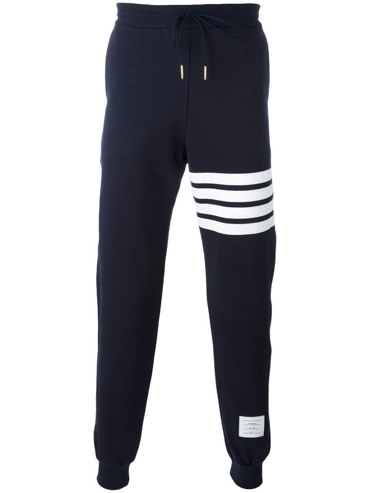 Thom Browne - Stripe Detail Track Trousers - Men - Cotton - 2, Blue, Cotton
