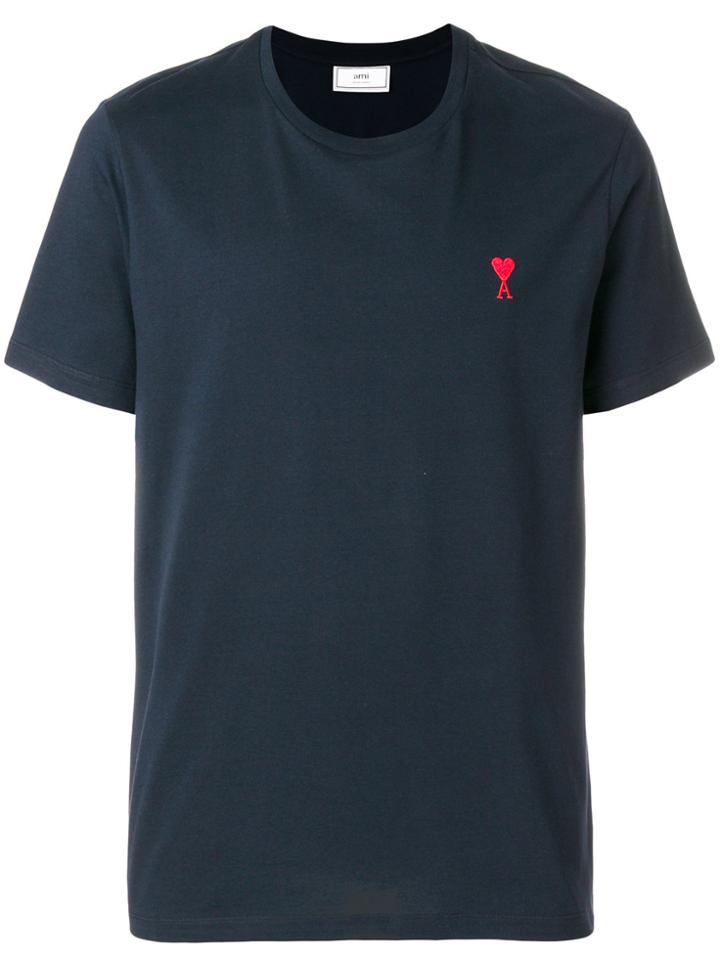 Ami Alexandre Mattiussi Embroidered Logo T-shirt - Blue