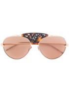 Pomellato Eyewear Embellished Bridge Sunglasses - Brown