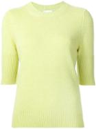Barrie Cashmere Ribbed Slim Fit Jumper, Women's, Size: Large, Green, Cashmere