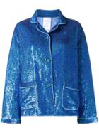 Ashish Sequin Pyjama Shirt, Women's, Size: Medium, Blue, Cotton/sequin