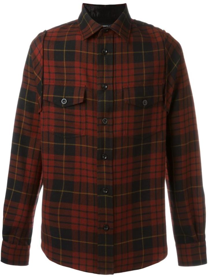 Alexander Mcqueen Tartan Shirt, Men's, Size: 46, Red, Wool