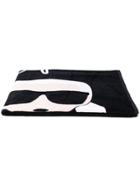 Karl Lagerfeld Cartoon Motif Beach Towel - Black