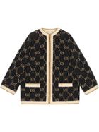 Gucci Knitted Gg Wool Jacket - Black