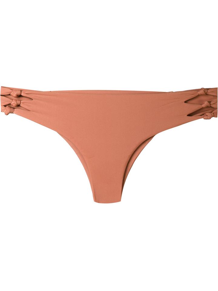 Mikoh - Knot Detail Bikini Bottoms - Women - Nylon/spandex/elastane - S, Pink/purple, Nylon/spandex/elastane