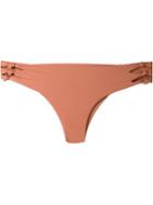 Mikoh - Knot Detail Bikini Bottoms - Women - Nylon/spandex/elastane - S, Pink/purple, Nylon/spandex/elastane