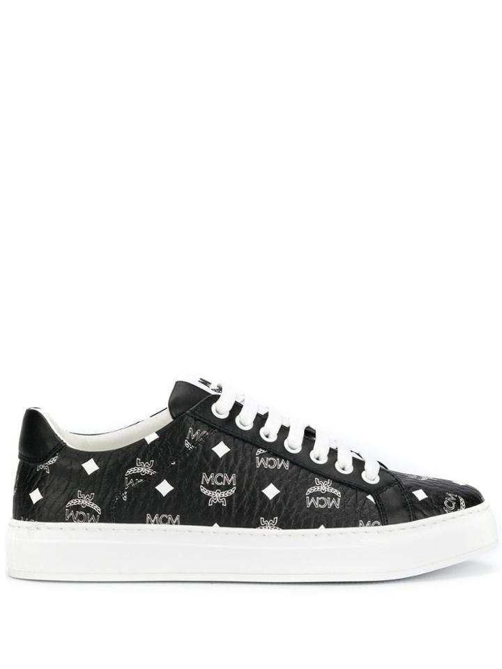 Mcm Logo Low-top Sneakers - Black