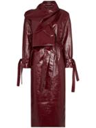 Aleksandre Akhalkatsishvili Burgundy Red Scarf Detail Trench Coat