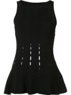 Cushnie Et Ochs Ribbed Open Panel Top, Women's, Size: Medium, Black, Viscose/polyester
