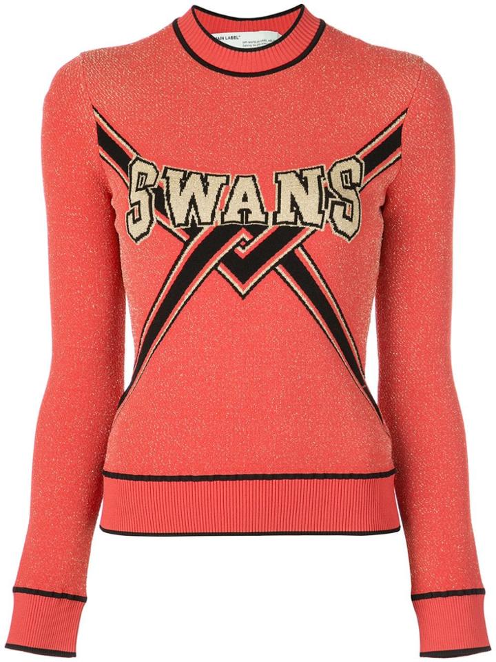 Off-white Swans Varsity Style Crew Neck - Red