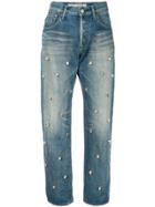 Tu Es Mon Trésor Bijou Crystal Studded Jeans - Blue