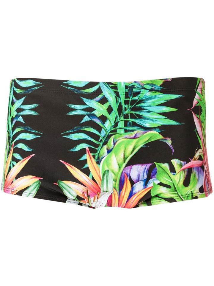 Blue Man Printed Swimming Trunks, Men's, Size: Gg, Green, Polyimide/spandex/elastane