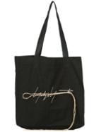 Yohji Yamamoto Logo Tote, Adult Unisex, Black, Cotton/linen/flax