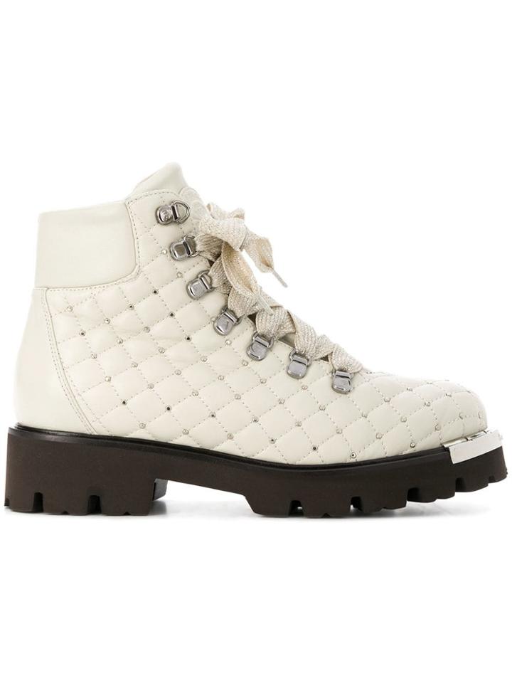 Baldinini Quilted Studded Ankle Boots - Neutrals