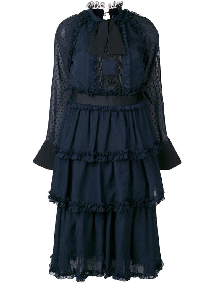 Edward Achour Paris Layered Dress - Blue