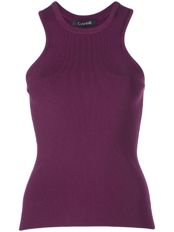 Cushnie Racerback Ribbed Top - Purple