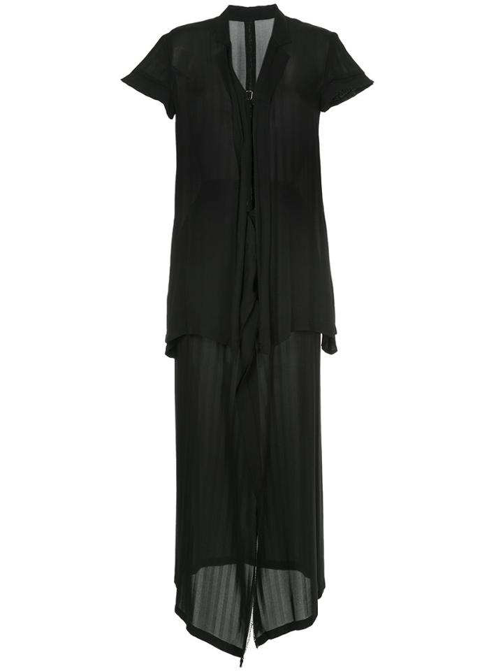 Yohji Yamamoto Vintage Sheer Skirt Suit - Black