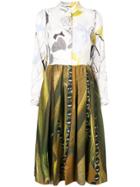 Sara Roka Printed Shirt Dress - White