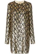 Michael Kors Snakeskin Pattern Sequinned Dress - Gold