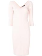 Twin-set Fitted V-neck Dress - Nude & Neutrals