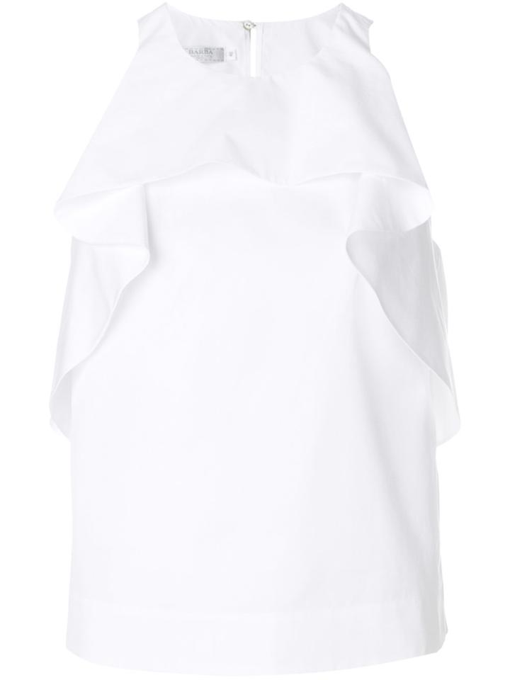 Barba Frill Trim Tank - White