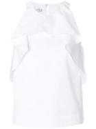 Barba Frill Trim Tank - White