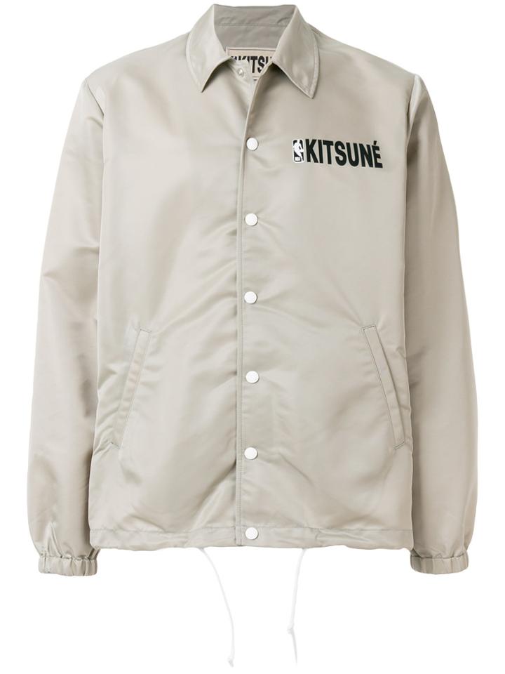 Maison Kitsuné Maison Kitsune X Nba Hooded Coach Jacket - Grey
