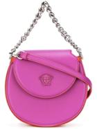 Versace Palazzo Curved Shoulder Bag, Women's, Pink/purple, Leather