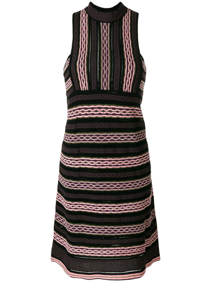 M Missoni Striped Halterneck Dress - Pink & Purple