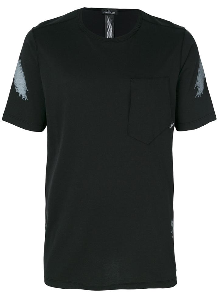 Stone Island Shadow Project Paint Stripe Detail T-shirt - Black
