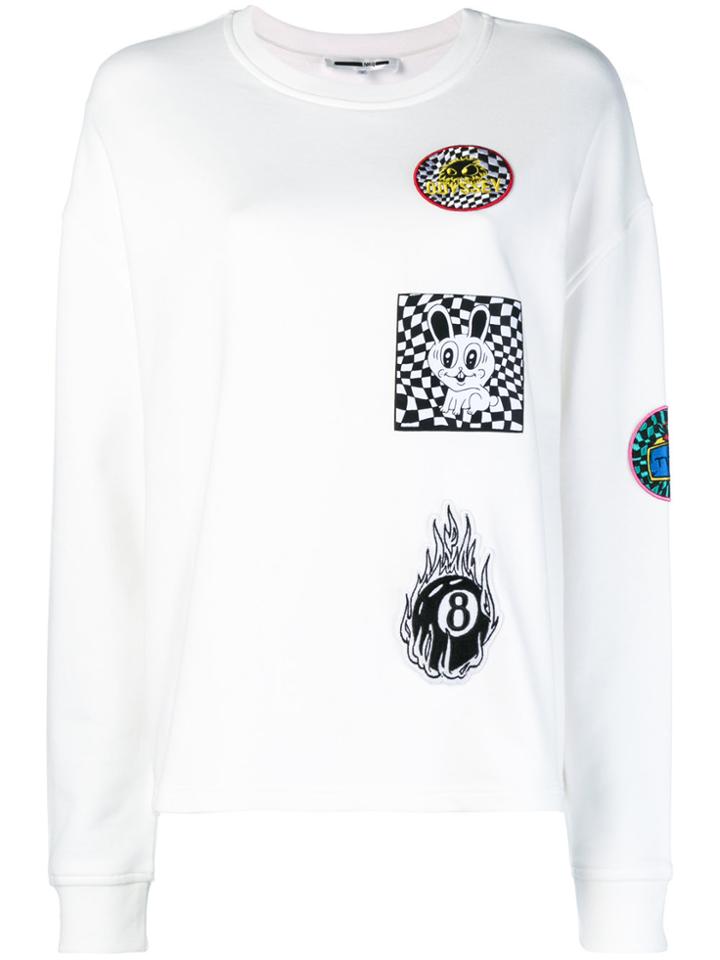 Mcq Alexander Mcqueen Supersized Patch-appliquéd Sweatshirt - White