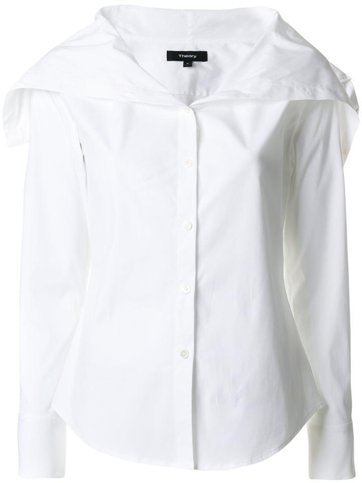 Theory - Oversized Collar Classic Shirt - Women - Cotton/spandex/elastane - Xs, White, Cotton/spandex/elastane