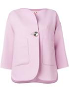 Marni Embellished Single Button Blazer, Women's, Size: 42, Pink/purple, Wool