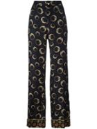 For Restless Sleepers 'leopard' Print Straight Trousers, Women's, Size: Medium, Black, Silk
