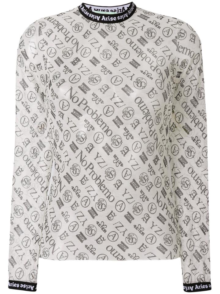 Aries Monogram Top - White