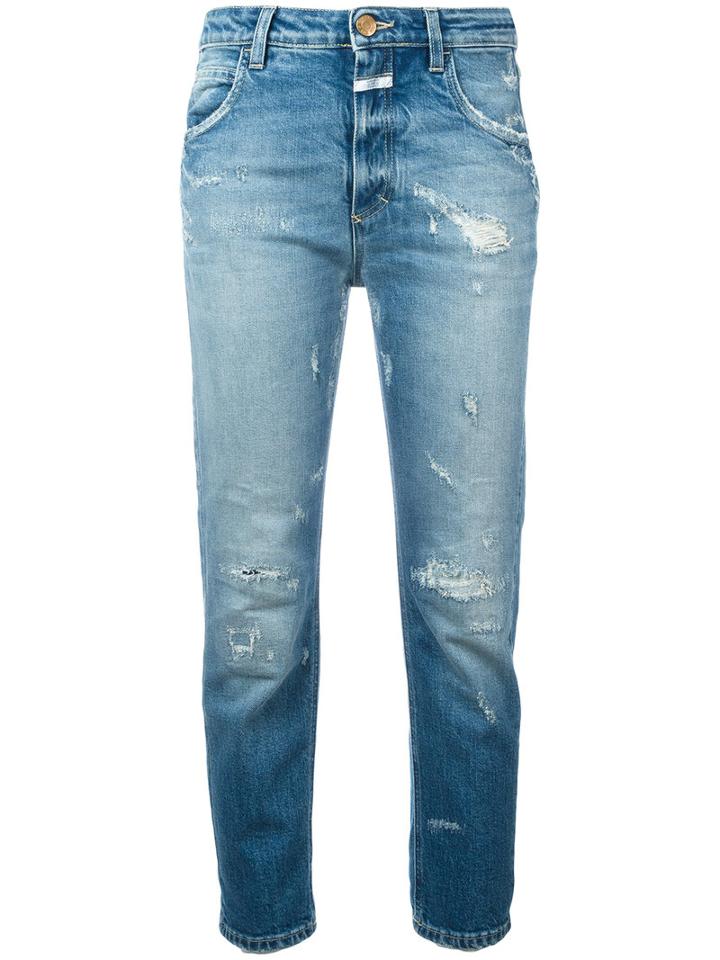 Closed Heartbreaker Cropped Jeans, Women's, Size: 25, Blue, Cotton/spandex/elastane