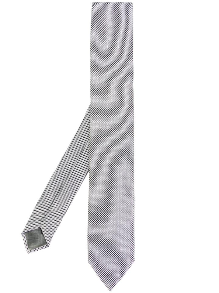 Dell'oglio Slim Patterned Tie - Grey
