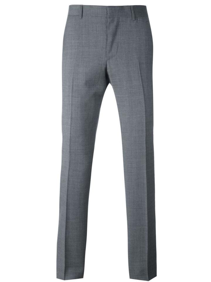 Z Zegna Tailored Narrow Pants, Men's, Size: 52, Grey, Acetate/viscose/wool
