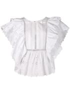 Alberta Ferretti Scalloped Wide Sleeve Blouse - White